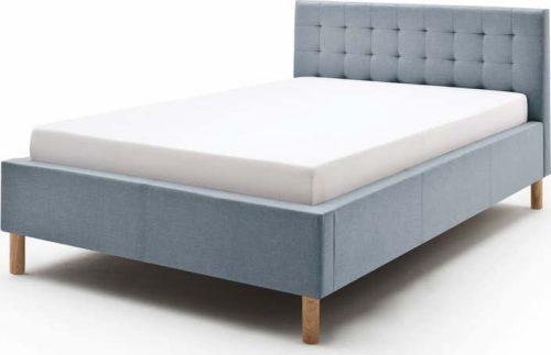 Modrošedá čalouněná dvoulůžková postel 140x200 cm Malin – Meise Möbel Meise Möbel
