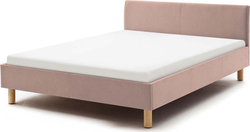Růžová čalouněná dvoulůžková postel 140x200 cm Lena – Meise Möbel Meise Möbel