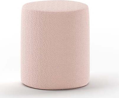 Světle růžový dětský puf z textilie bouclé MOON – Vipack Vipack