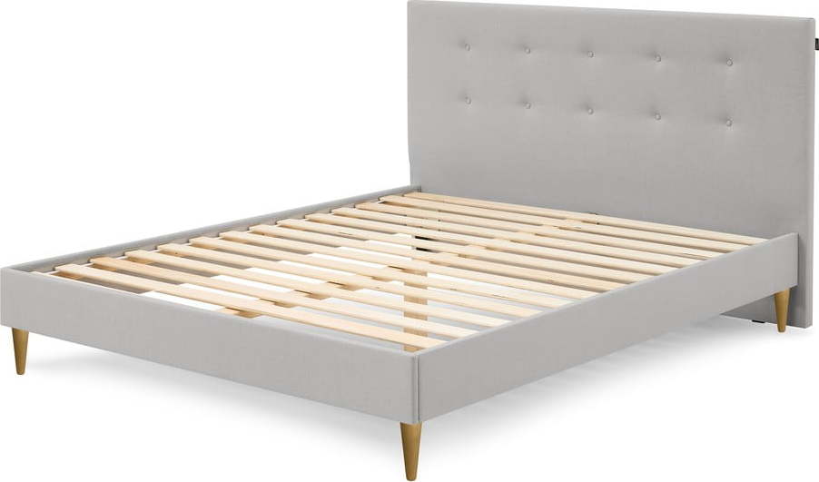 Světle šedá čalouněná dvoulůžková postel s roštem 160x200 cm Rory – Bobochic Paris Bobochic Paris