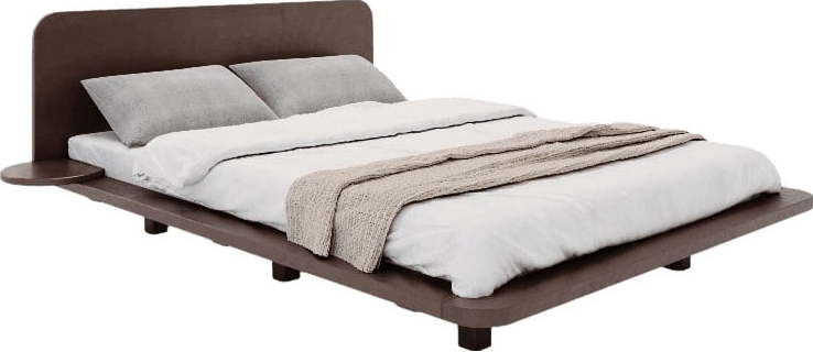 Tmavě hnědá dvoulůžková postel z bukového dřeva 200x200 cm Japandic – Skandica SKANDICA