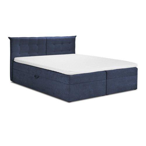 Tmavě modrá boxspring postel s úložným prostorem 180x200 cm Echaveria – Mazzini Beds Mazzini Beds