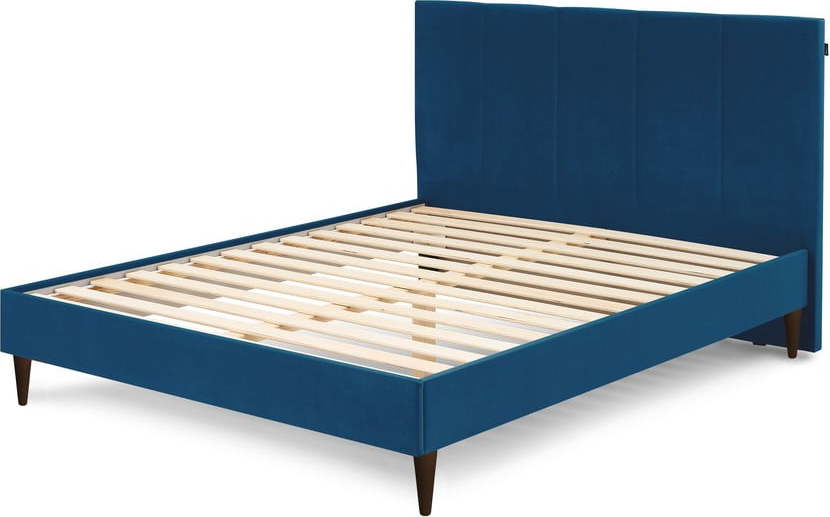 Modrá čalouněná dvoulůžková postel s roštem 160x200 cm Vivara – Bobochic Paris Bobochic Paris