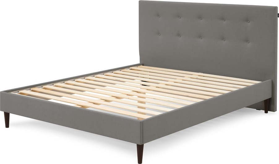 Antracitová čalouněná dvoulůžková postel s roštem 160x200 cm Rory – Bobochic Paris Bobochic Paris