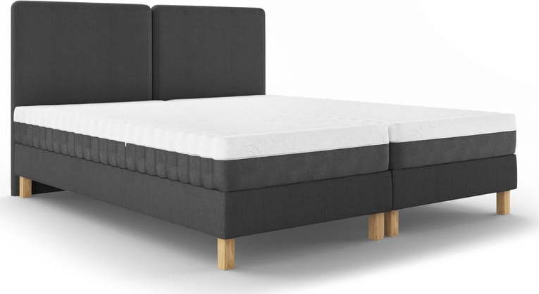 Tmavě šedá čalouněná dvoulůžková postel s roštem 160x200 cm Lotus – Mazzini Beds Mazzini Beds