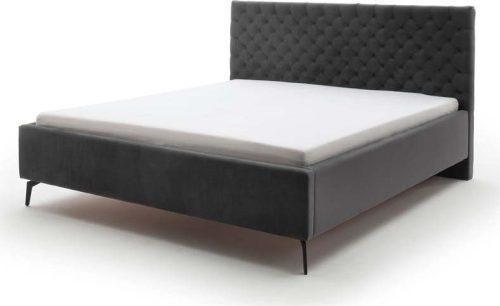 Tmavě šedá čalouněná dvoulůžková postel s úložným prostorem s roštem 180x200 cm La Maison – Meise Möbel Meise Möbel