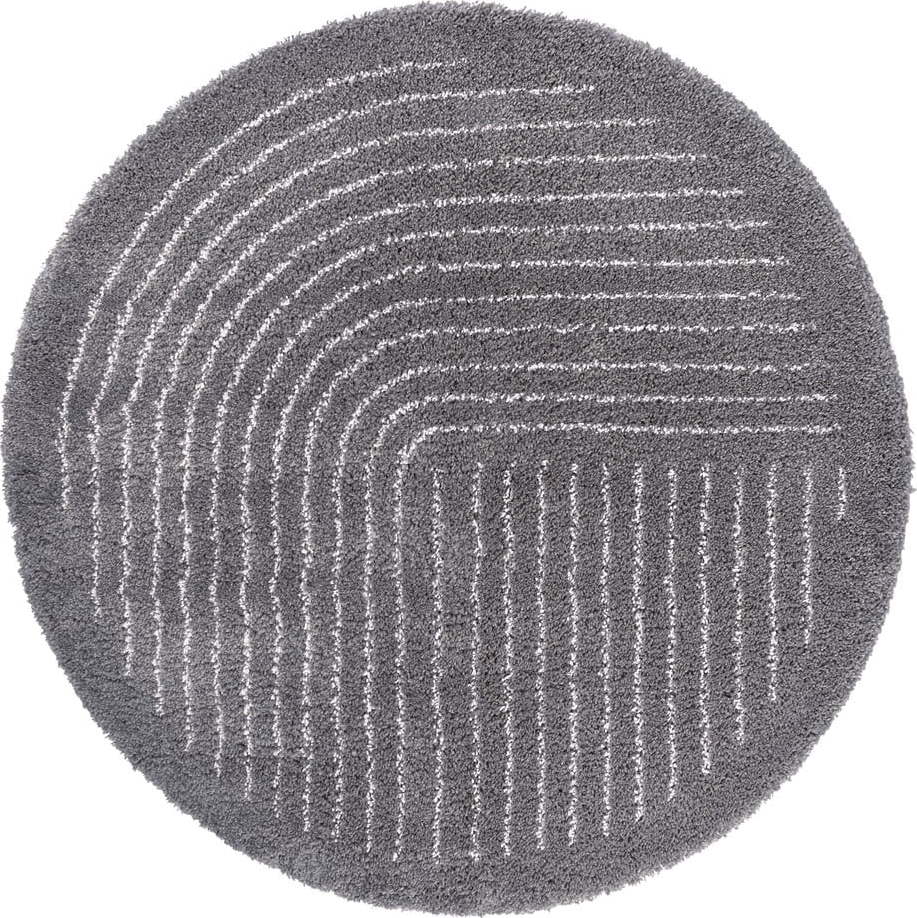 Tmavě šedý kulatý koberec ø 120 cm Dion – Hanse Home Hanse Home