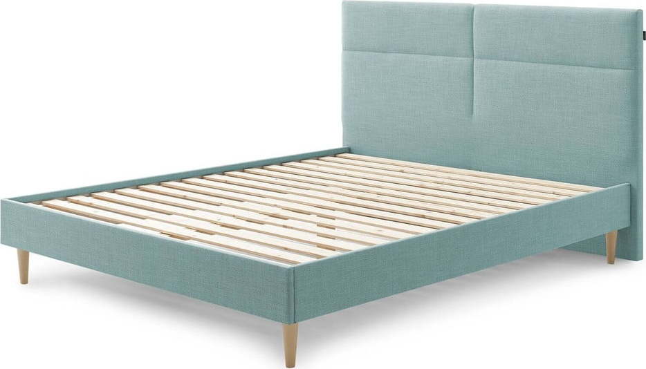 Tyrkysová čalouněná dvoulůžková postel s roštem 180x200 cm Elyna – Bobochic Paris Bobochic Paris