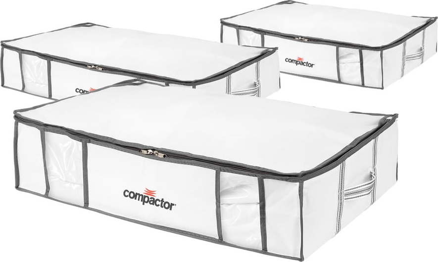 Vakuové vyztužené látkové úložné boxy na oblečení v sadě 3 ks – Compactor Compactor