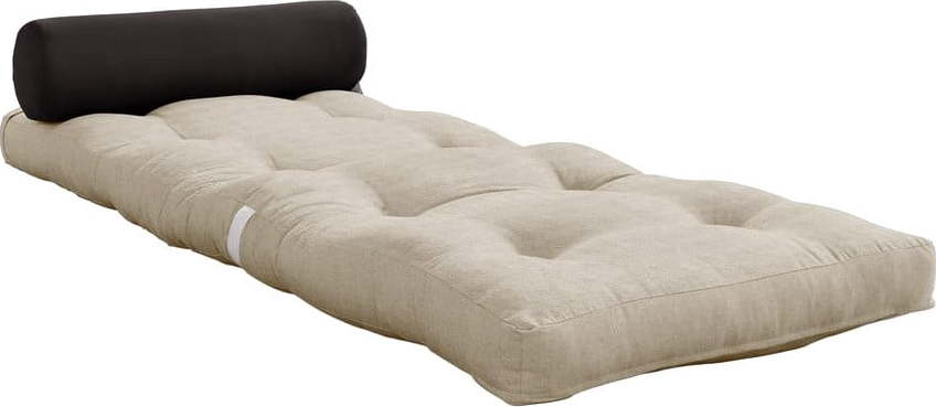 Šedobéžová futonová matrace 70x200 cm Wrap Linen Beige/Dark Grey – Karup Design Karup Design