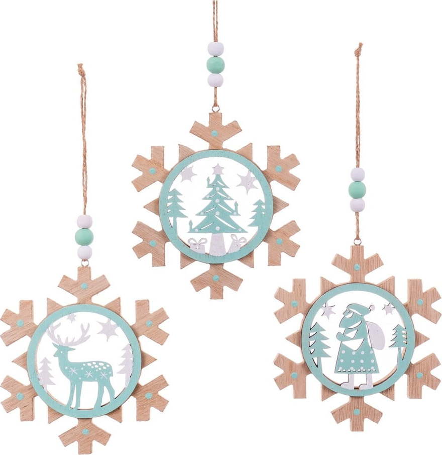 Závěsné vánoční dekorace v sadě 3 ks Snowflake – Casa Selección Casa Selección