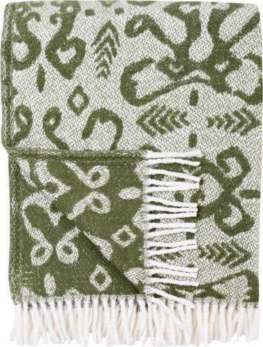 Zelený pléd s podílem bavlny Euromant Mykonos