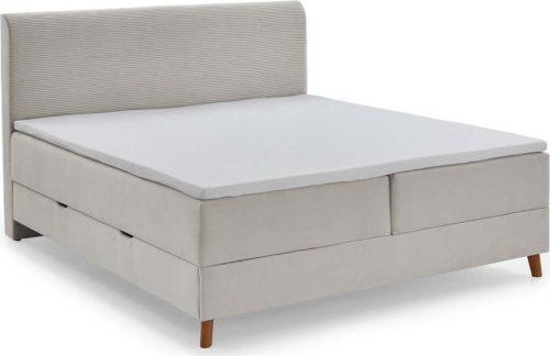 Béžová boxspring postel s úložným prostorem 160x200 cm Memphis - Meise Möbel Meise Möbel