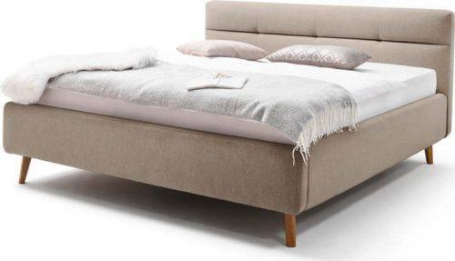 Béžová čalouněná dvoulůžková postel s úložným prostorem s roštem 160x200 cm Lotte – Meise Möbel Meise Möbel