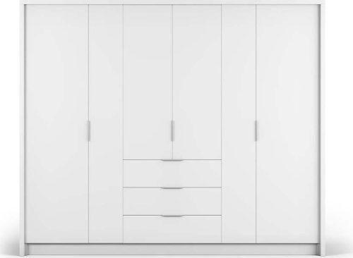 Bílá šatní skříň 255x217 cm Wells - Cosmopolitan Design Cosmopolitan design