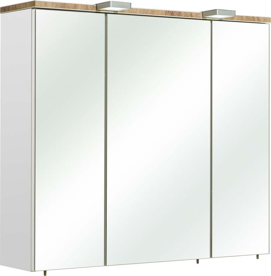 Bílá závěsná koupelnová skříňka se zrcadlem 80x70 cm Set 931 - Pelipal Pelipal