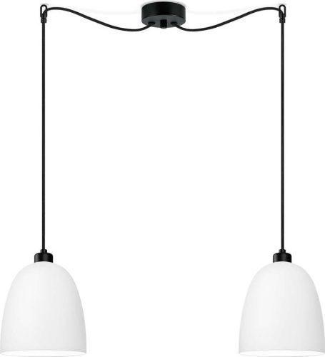 Bílé dvouramenné závěsné svítidlo s černým kabelem Sotto Luce Awa Matte Sotto Luce