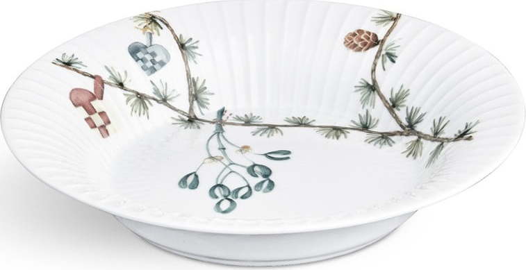 Bílý porcelánový vánoční polévkový talíř Kähler Design Hammershoi