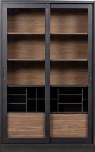 Černá knihovna z borovicového dřeva 125x200 cm James - WOOOD WOOOD