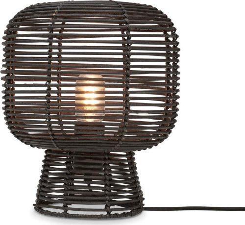 Černá stolní lampa s ratanovým stínidlem (výška 30 cm) Tanami – Good&Mojo Good&Mojo