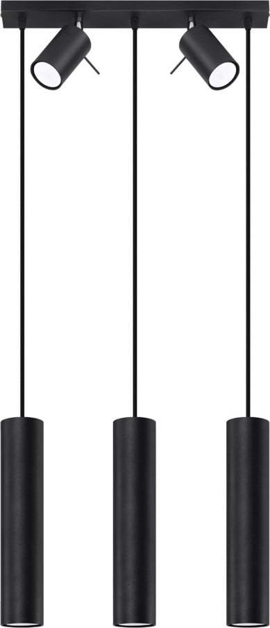 Černé závěsné svítidlo s kovovým stínidlem 45x5 cm Etna - Nice Lamps Nice Lamps