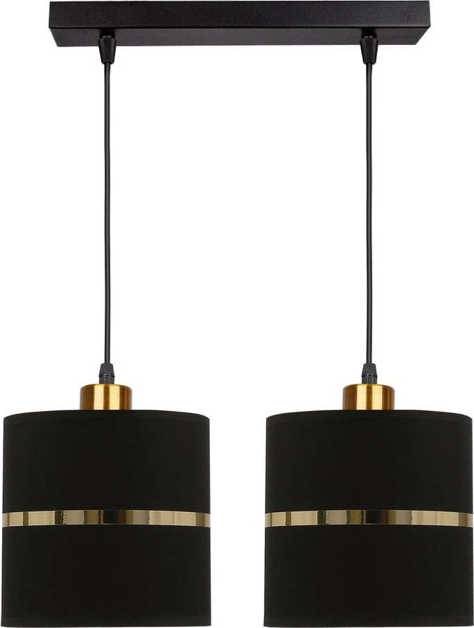 Černé závěsné svítidlo s textilním stínidlem ø 15 cm Assam – Candellux Lighting Candellux Lighting