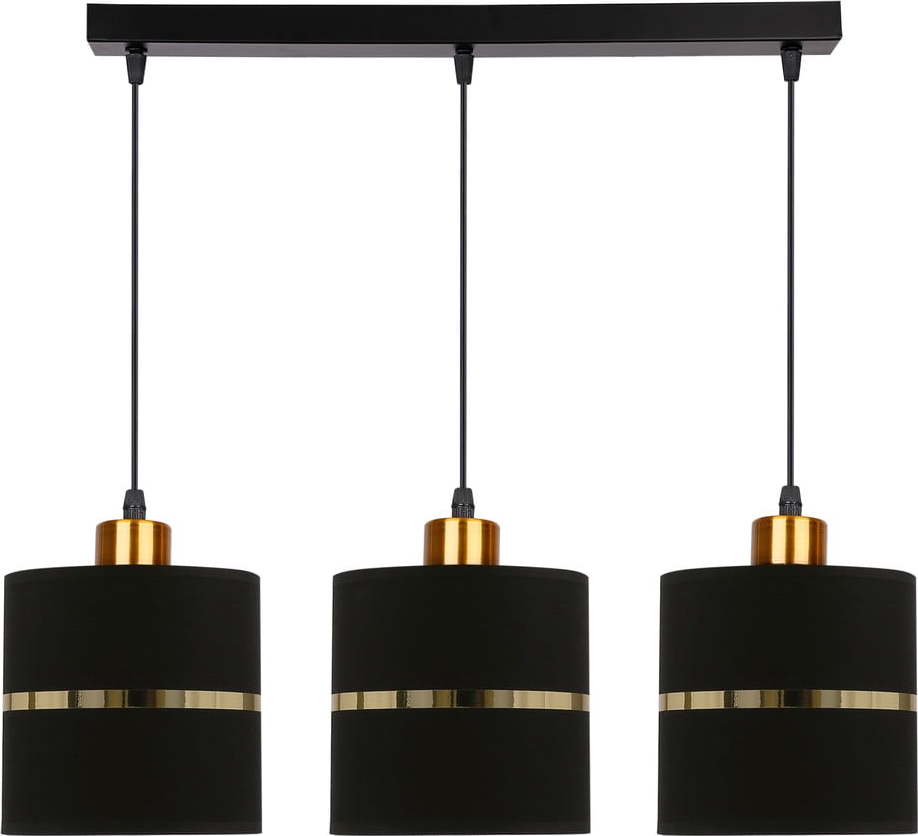 Černé závěsné svítidlo s textilním stínidlem ø 15 cm Assam – Candellux Lighting Candellux Lighting