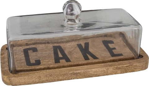 Dřevěný podnos na dort se skleněným poklopem Antic Line Cake Antic Line