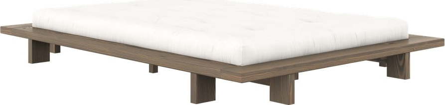 Hnědá dvoulůžková postel z borovicového dřeva s roštem 160x200 cm Japan – Karup Design Karup Design