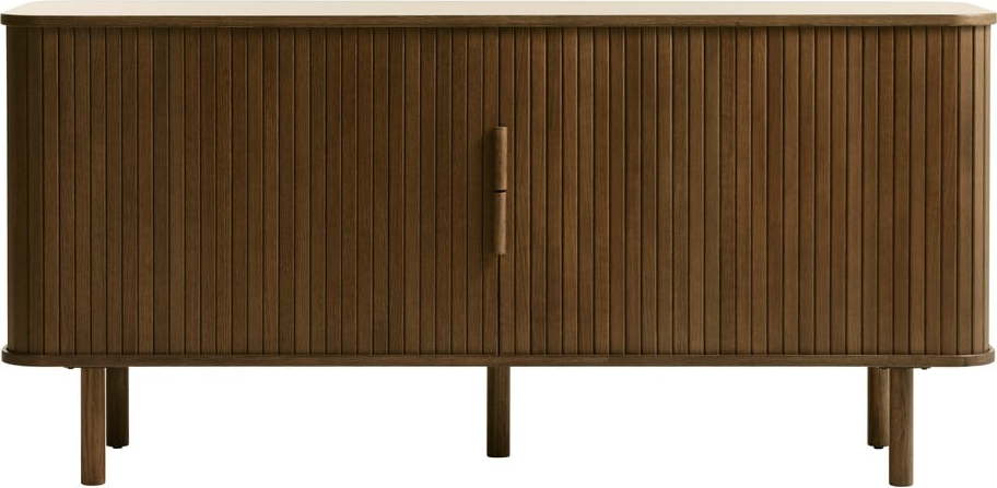 Hnědá nízká komoda v dekoru dubu s posuvnými dveřmi 76x160 cm Cavo – Unique Furniture Unique Furniture