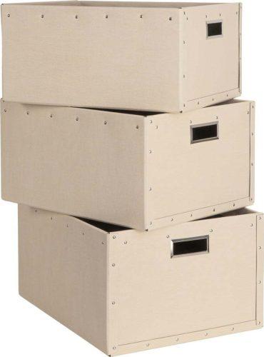 Béžové kartonové úložné boxy v sadě 3 ks Ture – Bigso Box of Sweden Bigso Box of Sweden