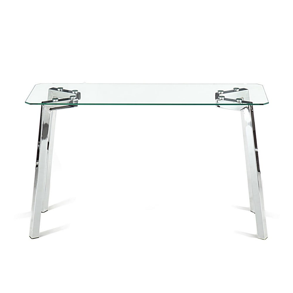 Konzolový stolek se skleněnou deskou ve stříbrné barvě 40x125 cm – Tomasucci Tomasucci