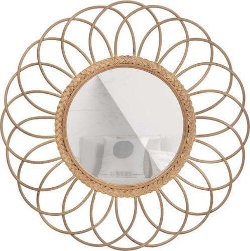Nástěnné zrcadlo s bambusovým rámem ø 59 cm Flores – Basiclabel BASICLABEL