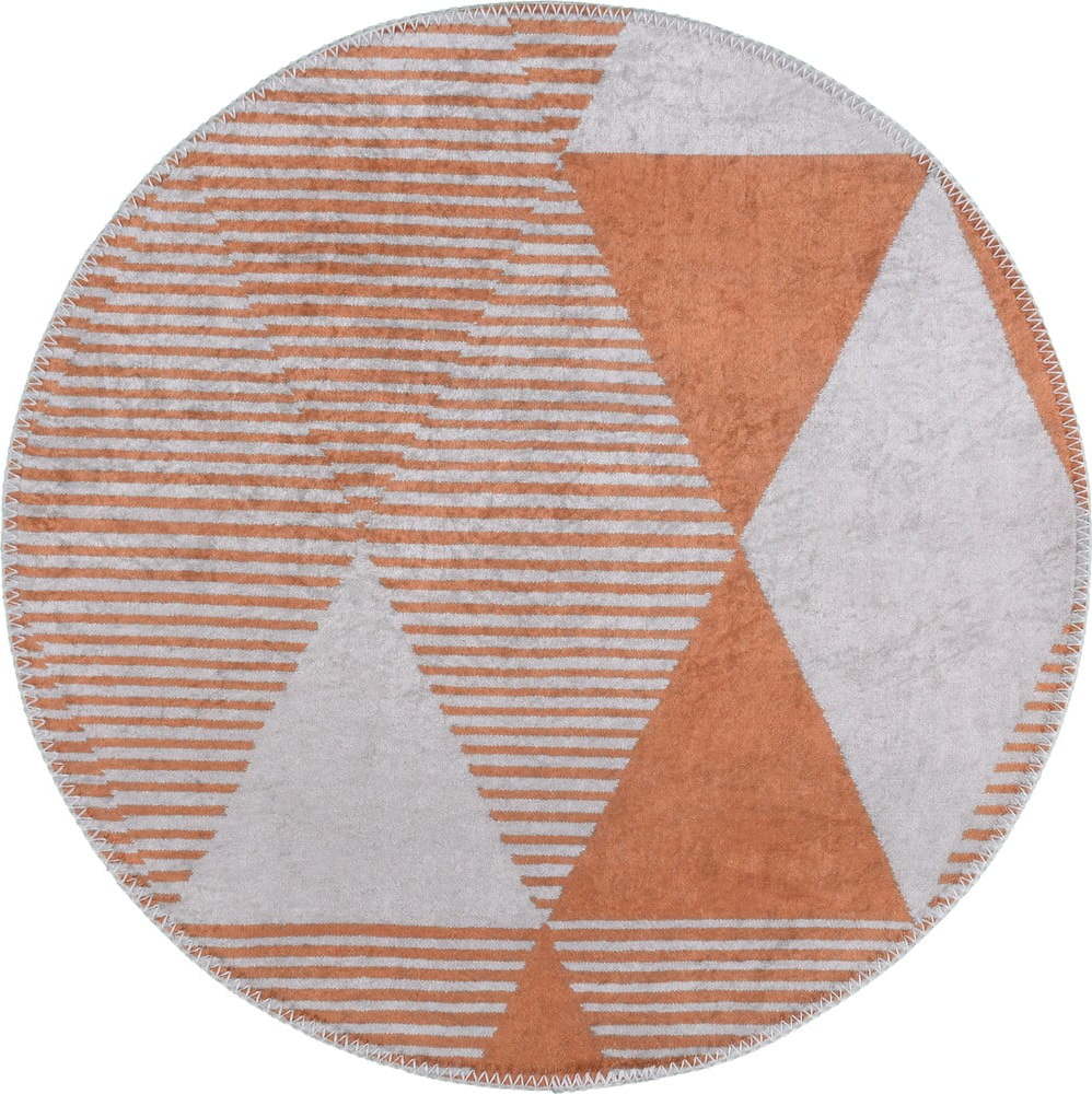 Oranžový pratelný kulatý koberec ø 120 cm Yuvarlak – Vitaus Vitaus