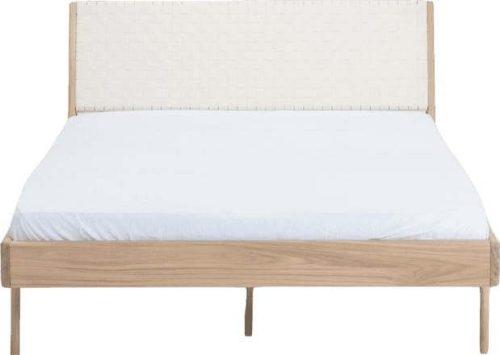 Dvoulůžková postel z dubového dřeva v bílo-přírodní barvě 140x200 cm Fawn – Gazzda Gazzda