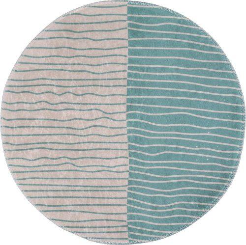 Pratelný kulatý koberec v krémovo-tyrkysové barvě ø 80 cm Yuvarlak – Vitaus Vitaus