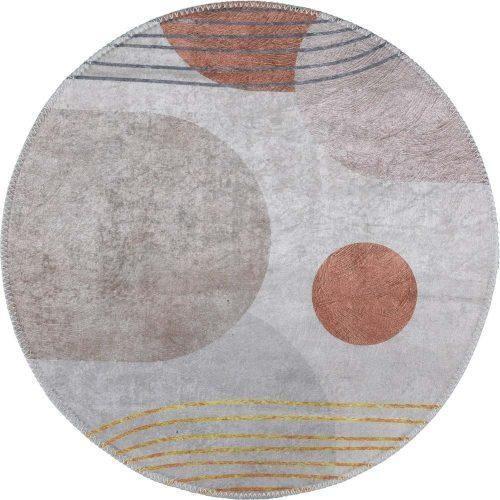 Pratelný kulatý koberec v oranžovo-krémové barvě ø 120 cm Yuvarlak – Vitaus Vitaus