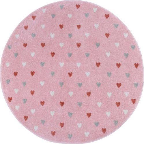 Růžový dětský koberec ø 100 cm Little Hearts – Hanse Home Hanse Home