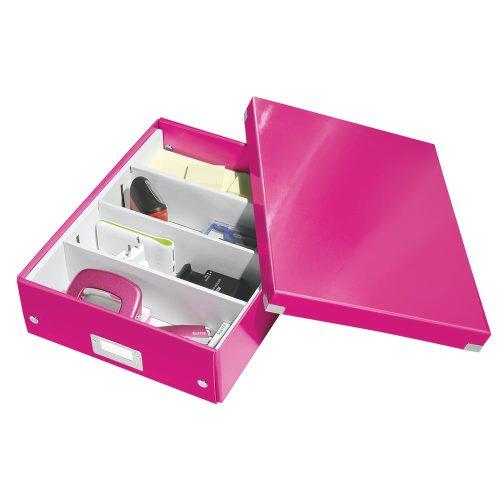 Kartonový úložný box s víkem Click&Store – Leitz Leitz