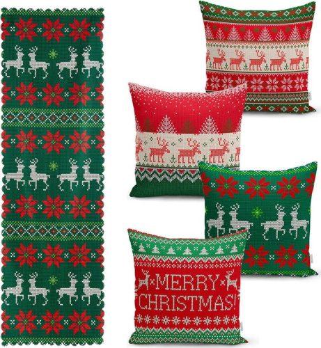Sada 4 vánočních povlaků na polštář a běhounu na stůl Minimalist Cushion Covers Merry Christmas Minimalist Cushion Covers