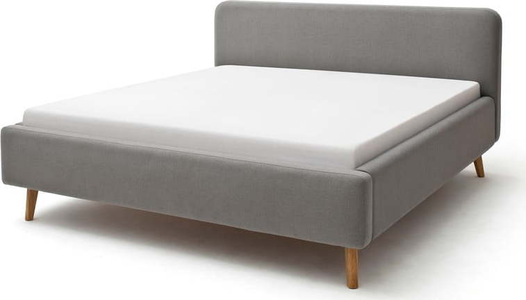 Šedá čalouněná dvoulůžková postel s úložným prostorem s roštem 180x200 cm Mattis – Meise Möbel Meise Möbel