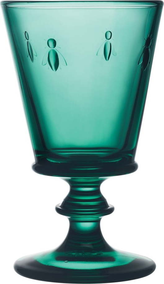 Smaragdově zelená sklenice na víno La Rochère Bee
