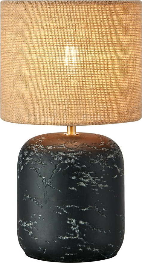 Stolní lampa se stínidlem z juty v černo-přírodní barvě (výška 32