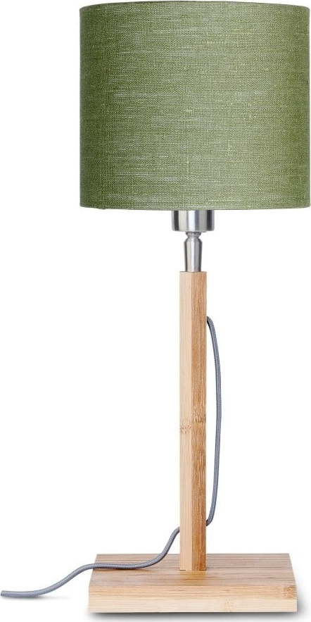 Stolní lampa se zeleným stínidlem a konstrukcí z bambusu Good&Mojo Fuji Good&Mojo
