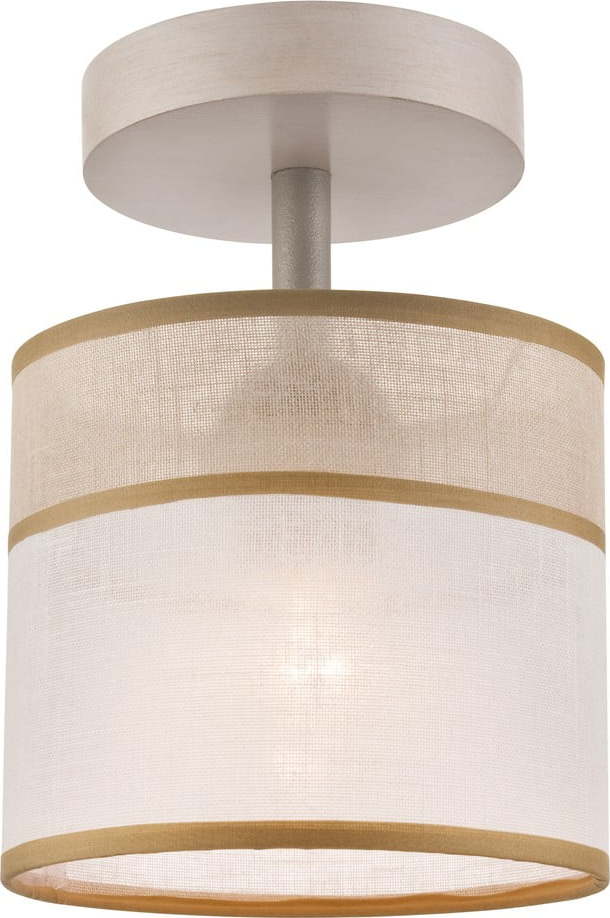 Světle hnědé stropní svítidlo s textilním stínidlem ø 16 cm Andrea – LAMKUR LAMKUR