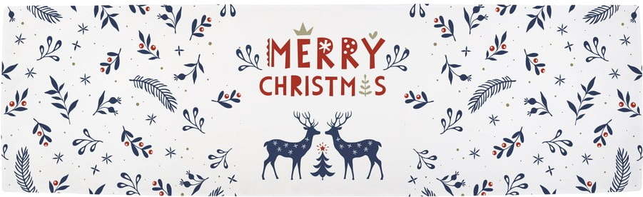 Vánoční bavlněný běhoun na stůl 140x40 cm Merry Blue Christmas - Butter Kings Butter Kings