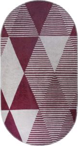 Vínový pratelný koberec 60x100 cm Oval – Vitaus Vitaus