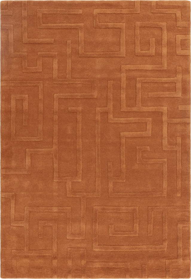 Vlněný koberec v cihlové barvě 160x230 cm Maze – Asiatic Carpets Asiatic Carpets