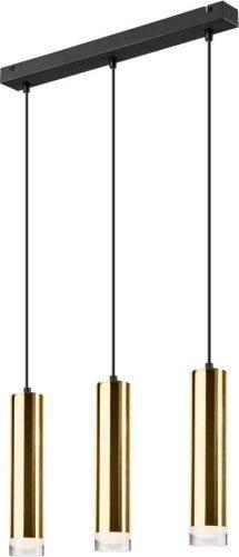 Závěsné stropní svítidlo pro 3 žárovky v černo-zlaté barvě LAMKUR Diego LAMKUR