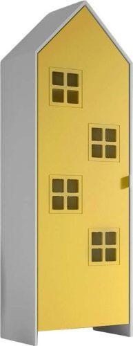 Žluto-bílá dětská šatní skříň z borovicového dřeva 37x172 cm Casami Bruges – Vipack Vipack